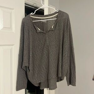Grey Urban Outfitters Relaxed Fit Long Sleeve Top